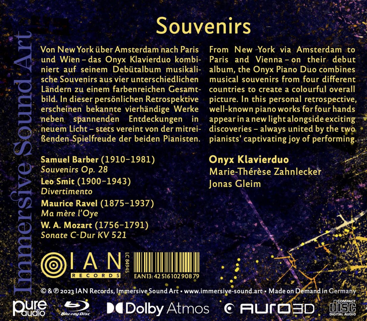 Onyx Klavierduo – Souvenirs, retro della confezione