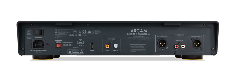 Arcam CD25, vista posteriore