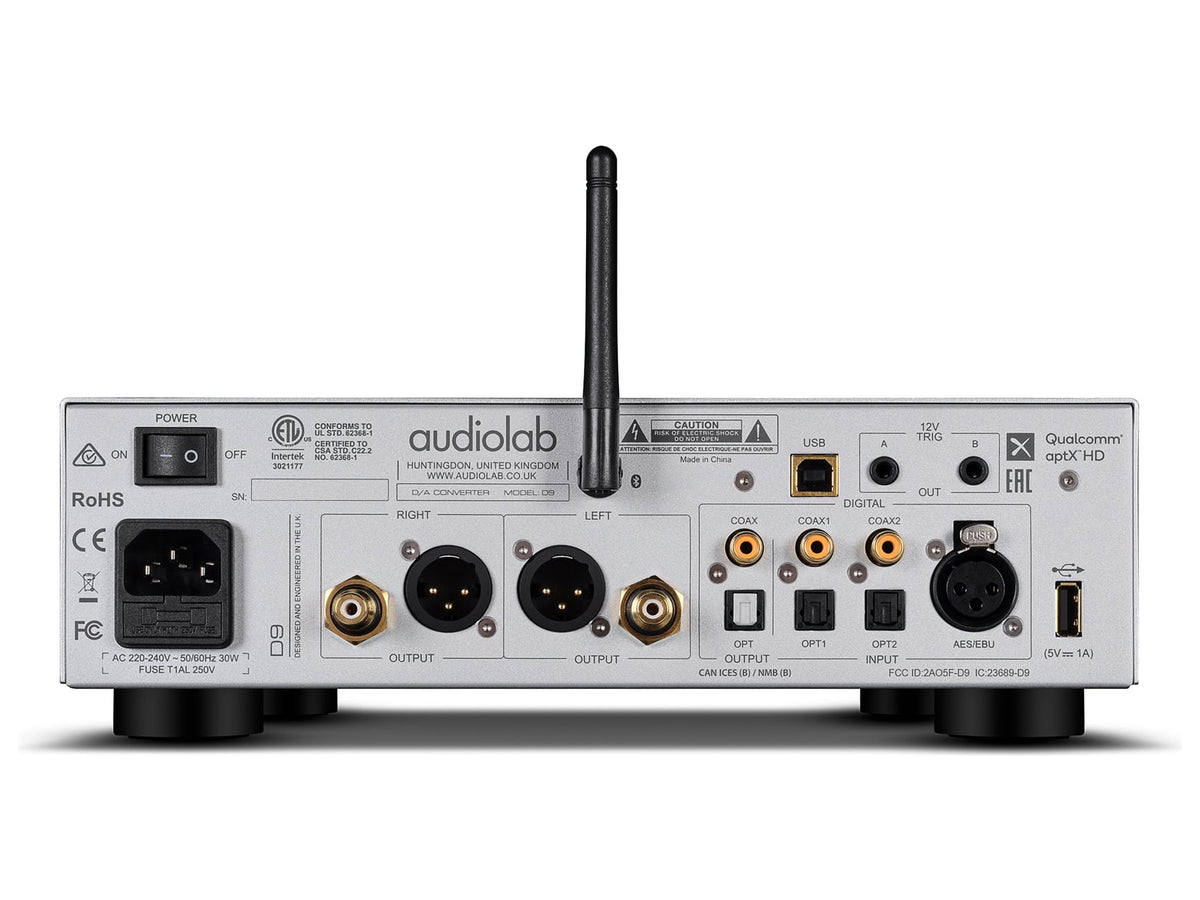 Audiolab D9, Silver, pannello posteriore