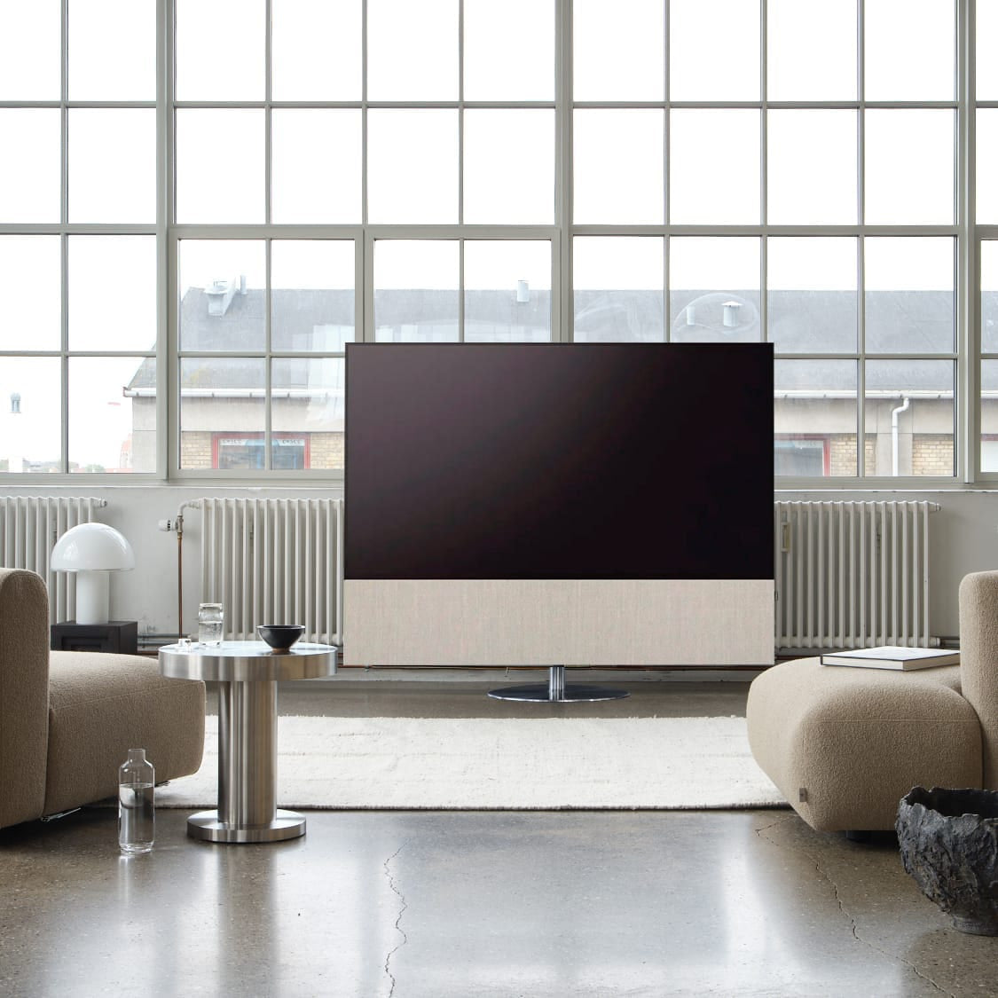 Canvas Hi-Fi Swivel Stand 75"-85" — Silver
