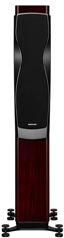 Dynaudio Confidence 30, finitura Ruby Wood High Gloss, vista frontale con la griglia