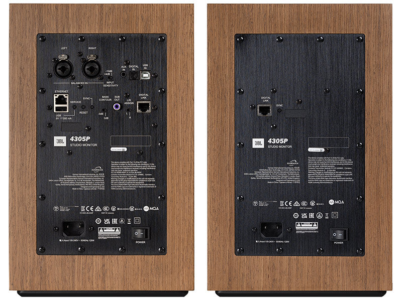 JBL 4305P, Vista posteriore Finitura Noce