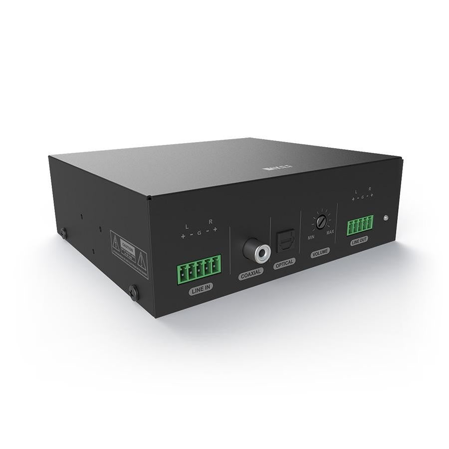 KEF BTS30, amplificatore compatto, vista di tre quarti