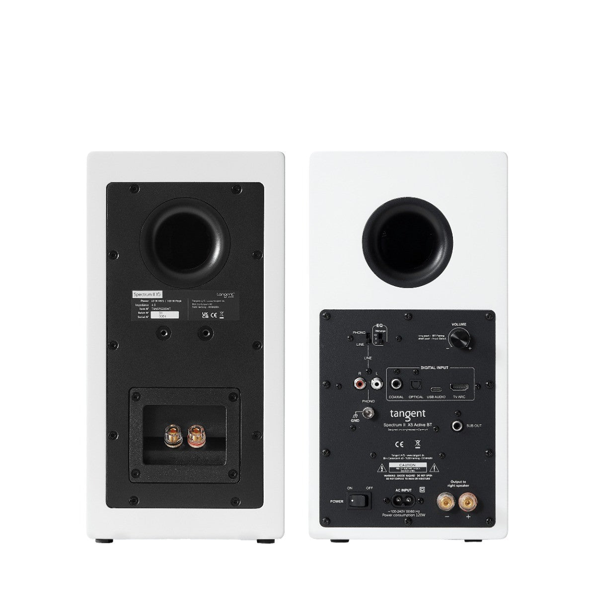 Tangent Spectrum II X5 Active BT, finitura bianca, pannelli posteriori