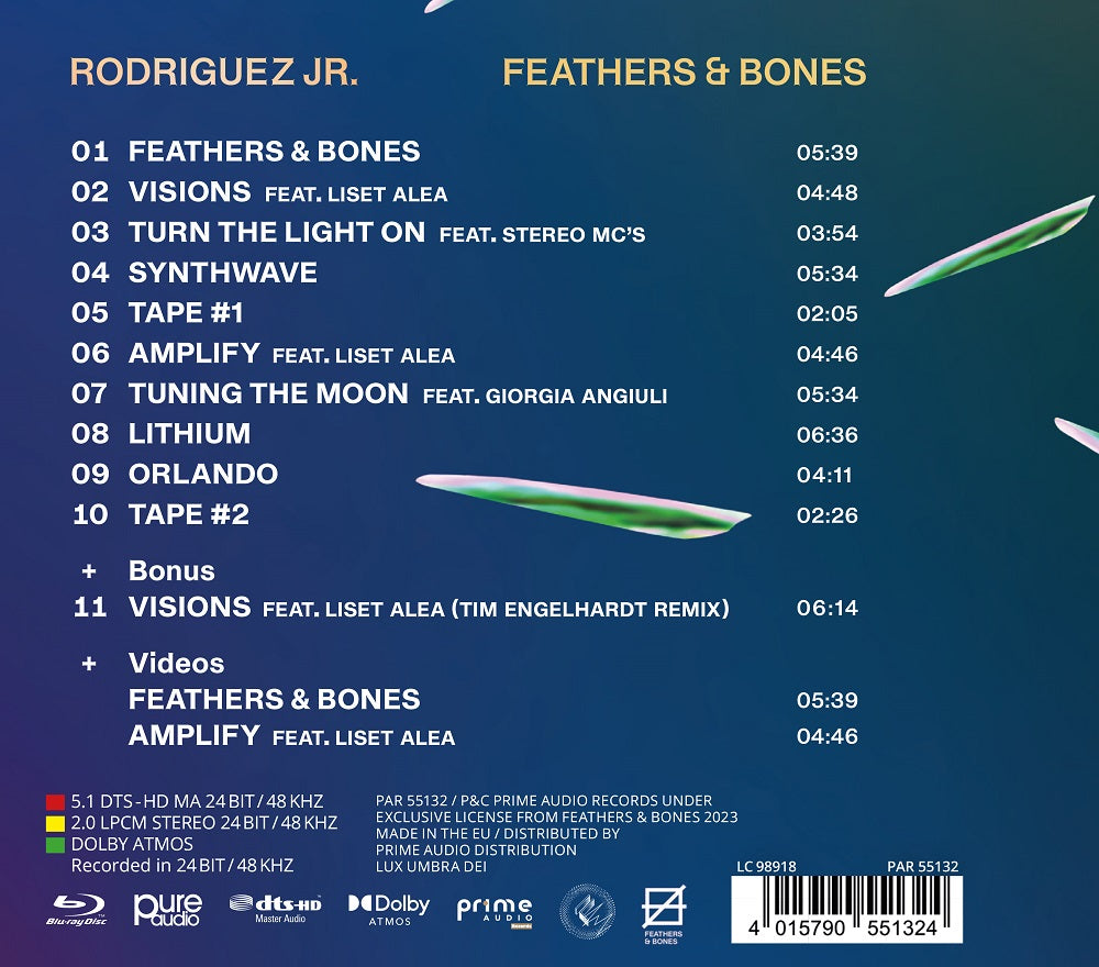 Rodriguez Jr. – Feathers & Bones | CD + Blu-ray Dolby Atmos, vista posteriore