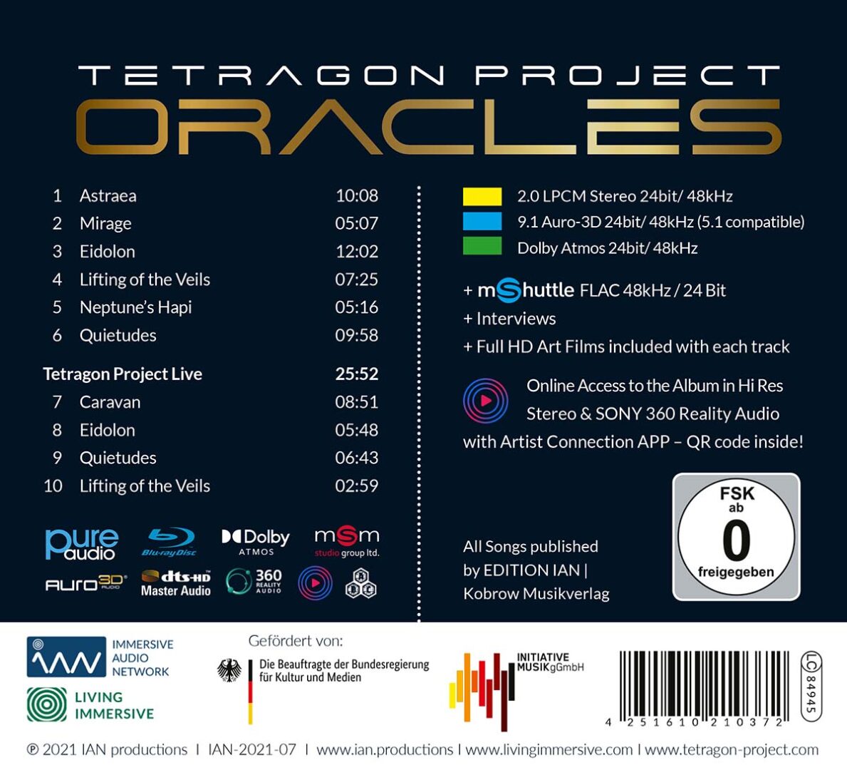 Tetragon Project – Oracles, retro della confezione