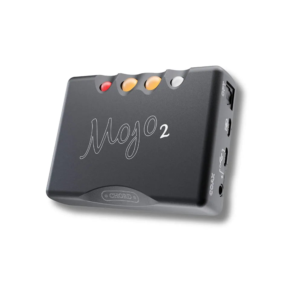 Chord Mojo 2 — vista di tre quarti con gli ingressi