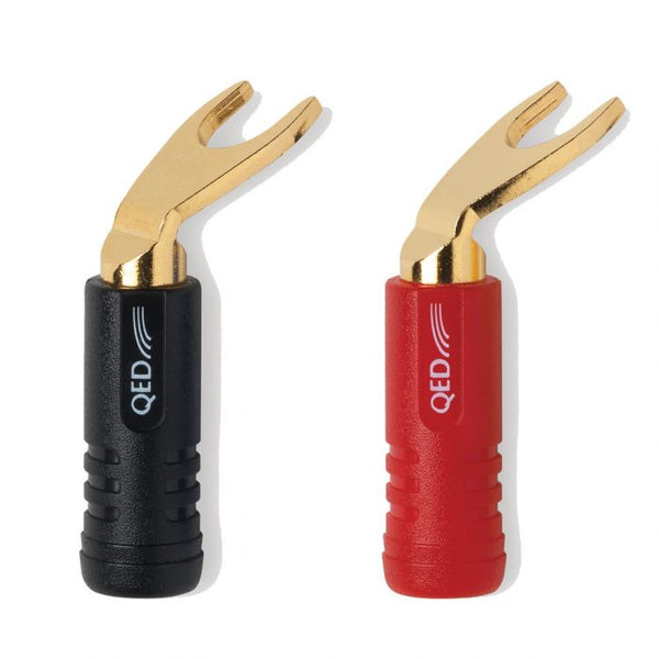 QED Gold plated spade connectors