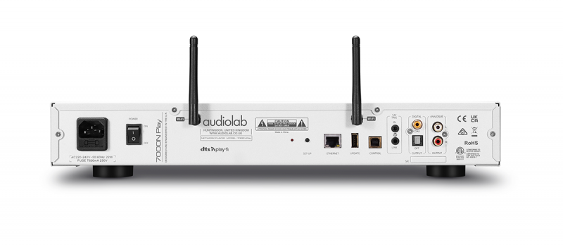 Audiolab 7000N Play — vista posteriore finitura silver