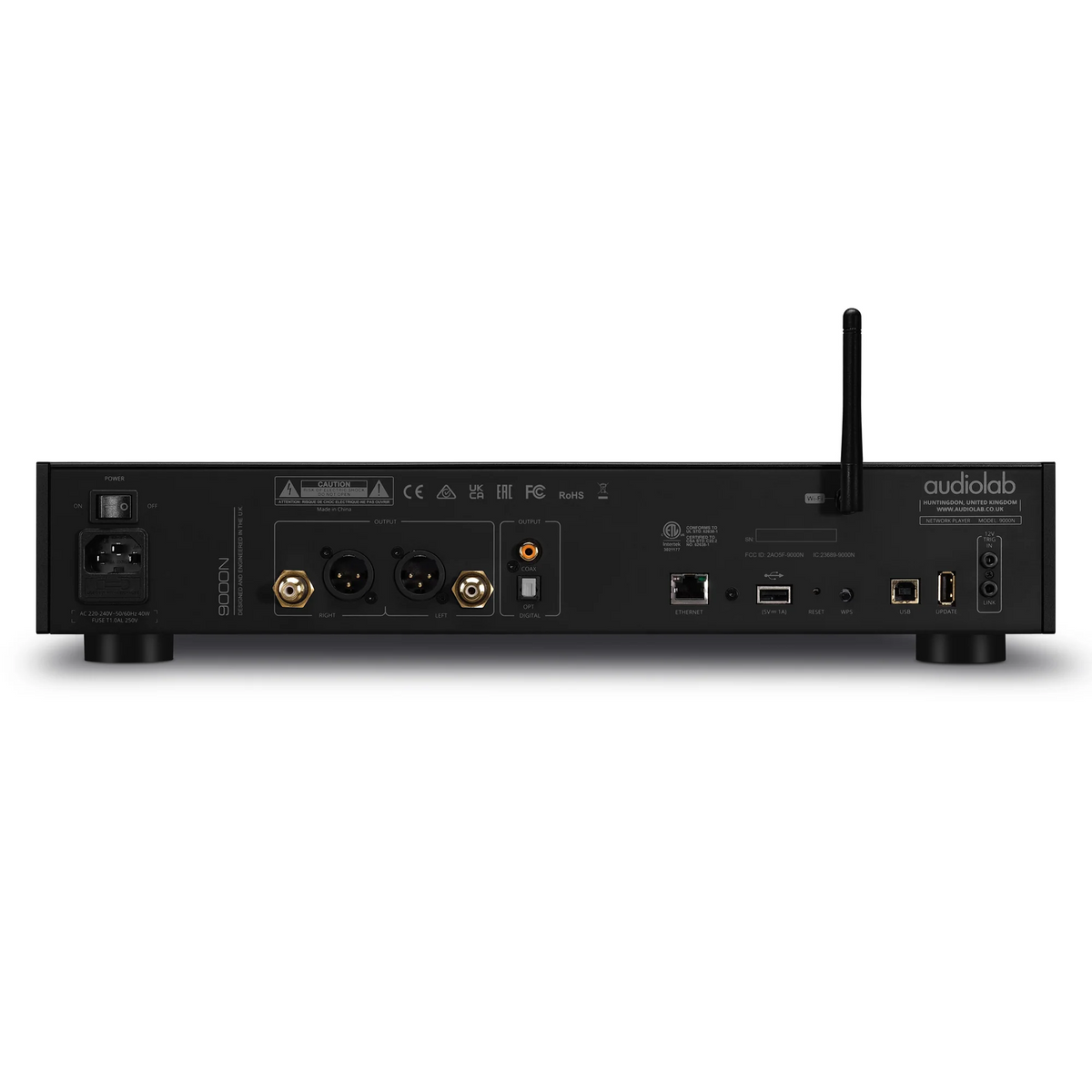 Audiolab 9000A — Vista posteriore