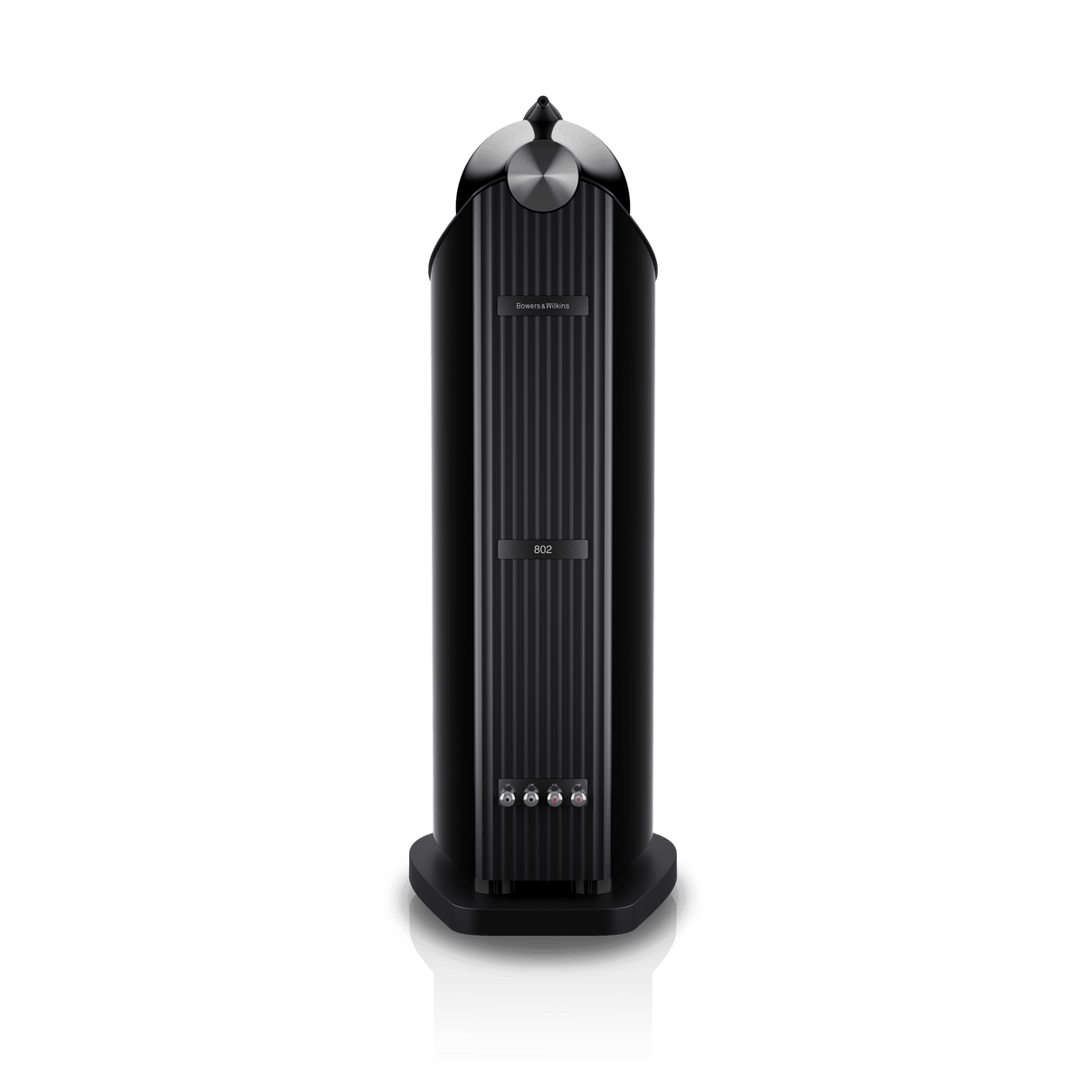 B&W 802 D5, Stealth Black, vista posteriore