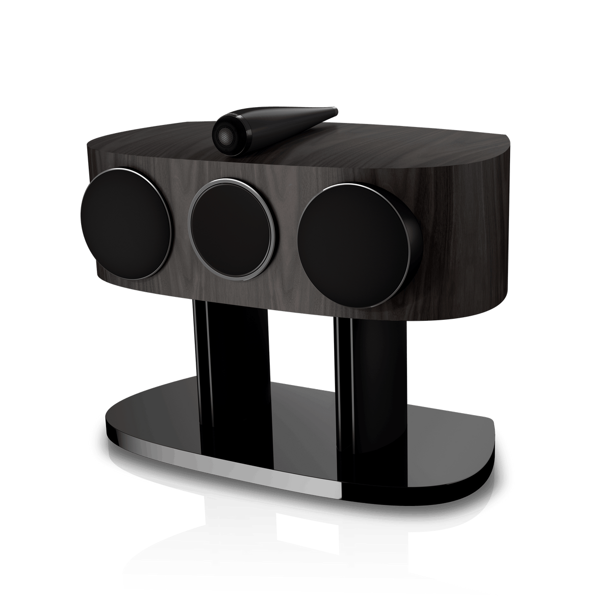 B&W HTM82 D5, Dark Walnut, con griglia