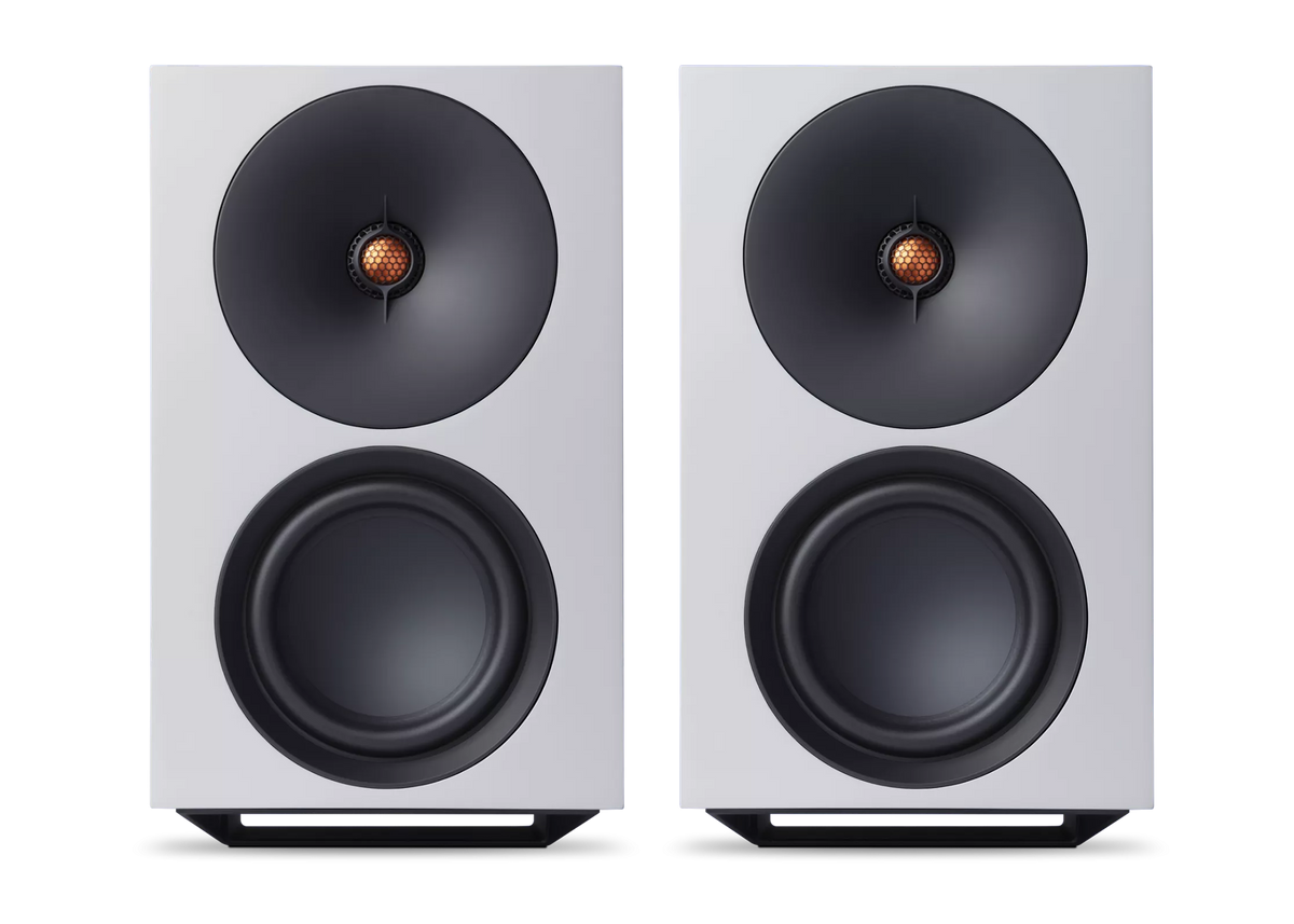 Cambridge Audio L/R X — Bianco, coppia vista di fronte