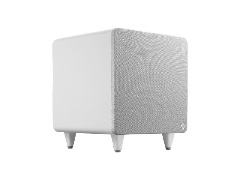 Cambridge Audio MSX Sub 300 — Bianco, vista di 3/4