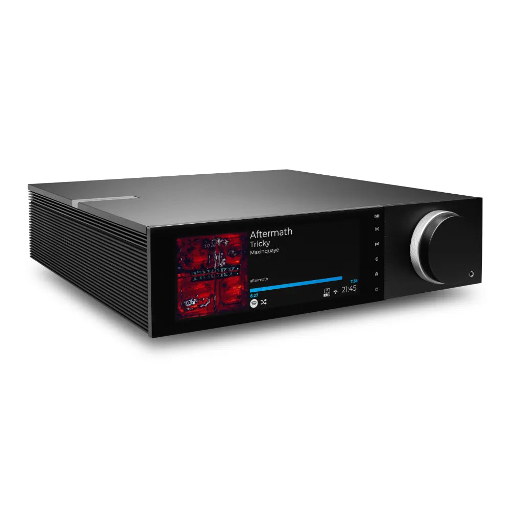 Cambridge Audio Evo 150 SE — vista di 3/4 dall'alto con i pannelli neri