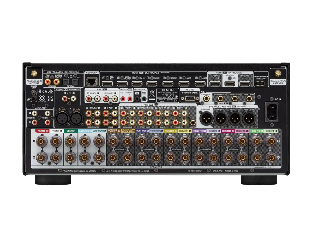Denon AVC-A1H, vista posteriore