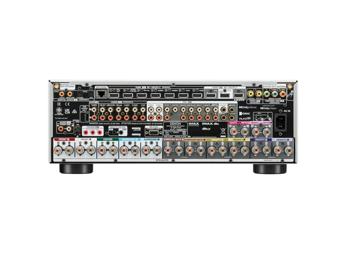 Denon AVC-X6800H — Vista posteriore