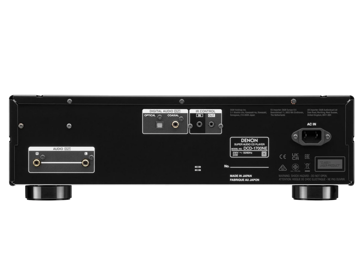 Denon DCD-1700NE, vista posteriore