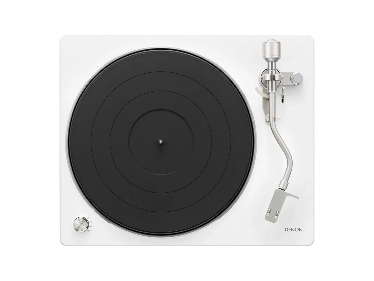 Denon DP-450USB, bianca, vista laterale