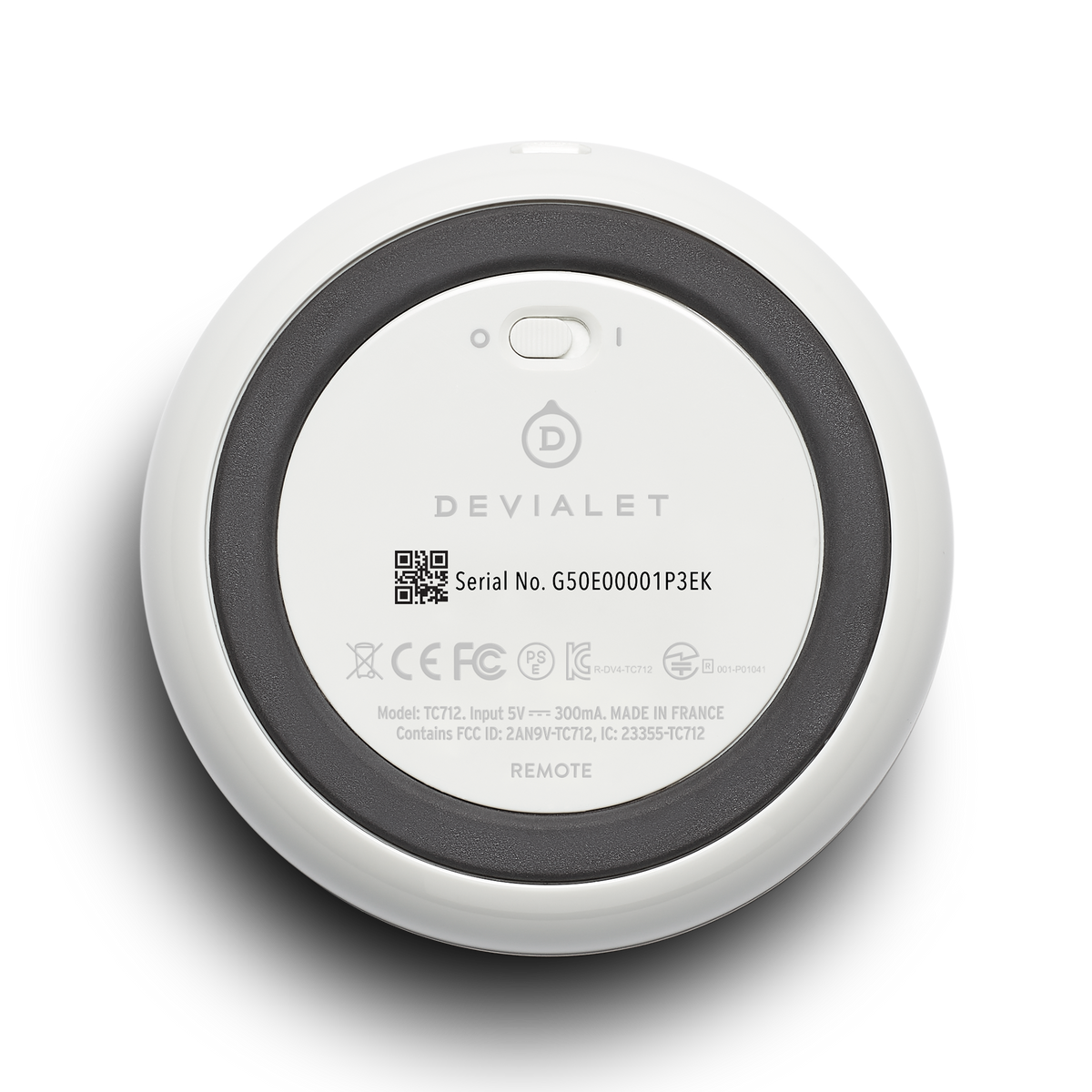 Devialet Remote, vista posteriore