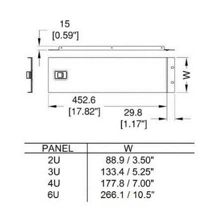 Domolift Sportello rack con cerniera — Disegno tecnico