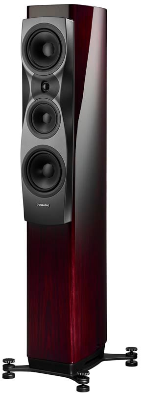 Dynaudio Confidence 30, finitura Ruby Wood High Gloss, vista di tre quarti