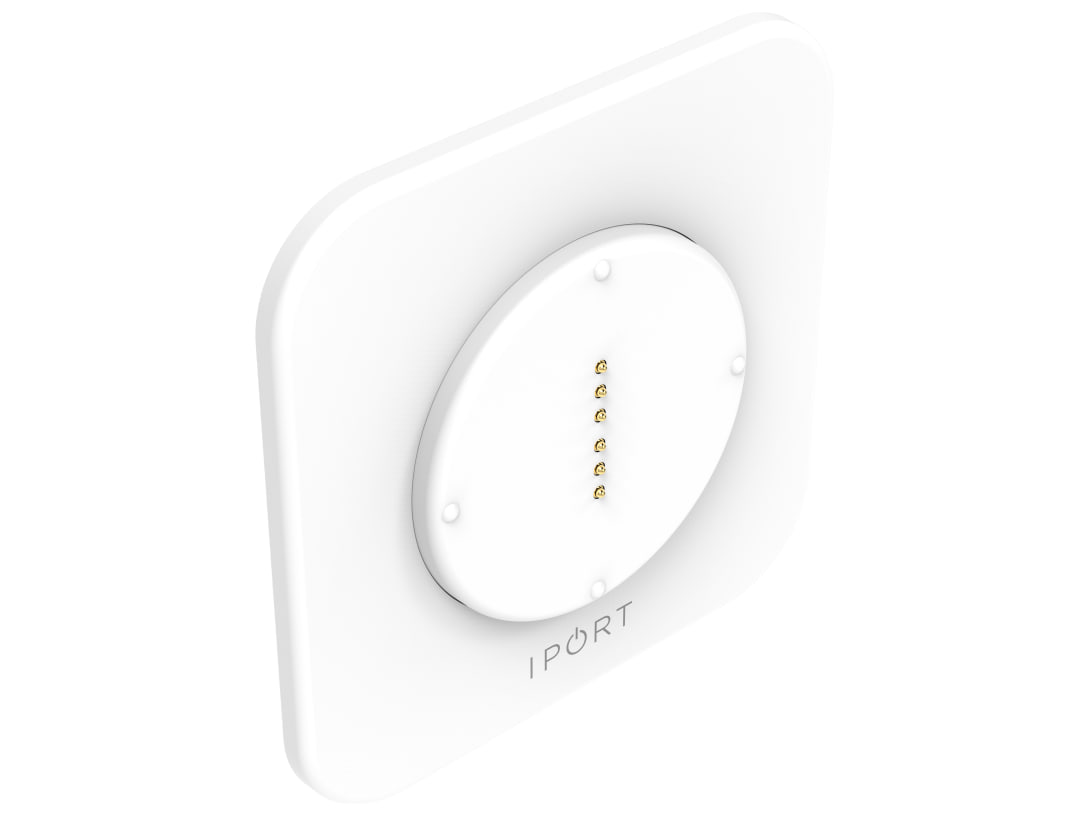 IPORT CONNECT PRO WallStation — Bianco, vista di tre quarti