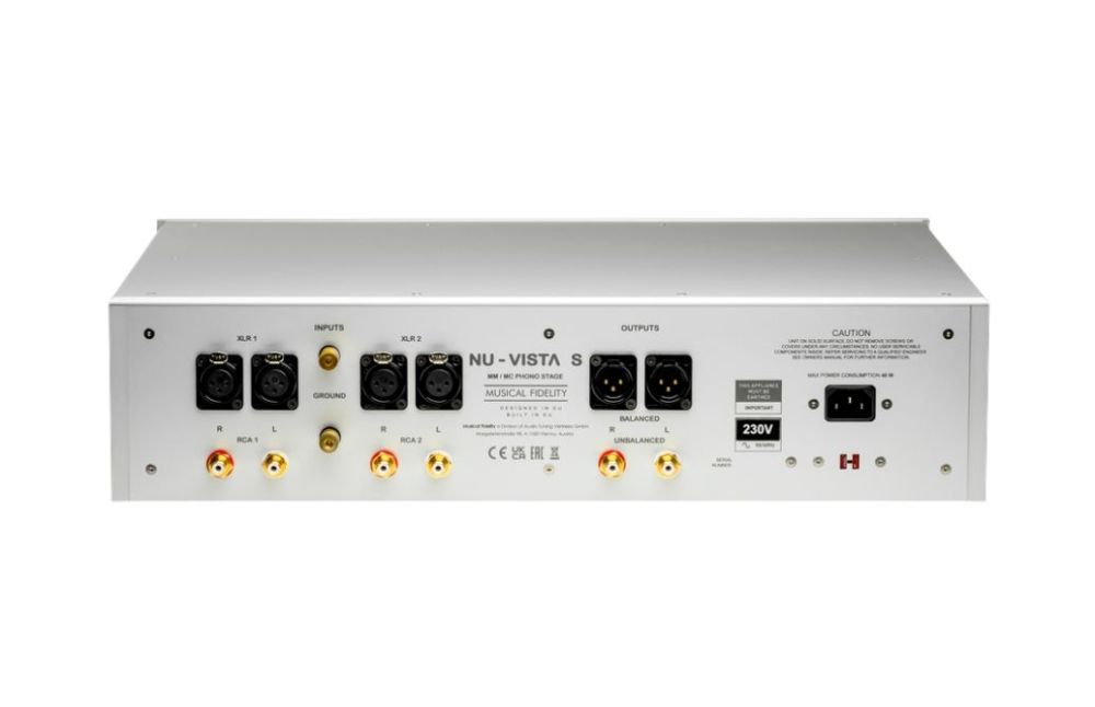 Musical Fidelity Nu-Vista Vinyl S, Vista posteriore Finitura Silver