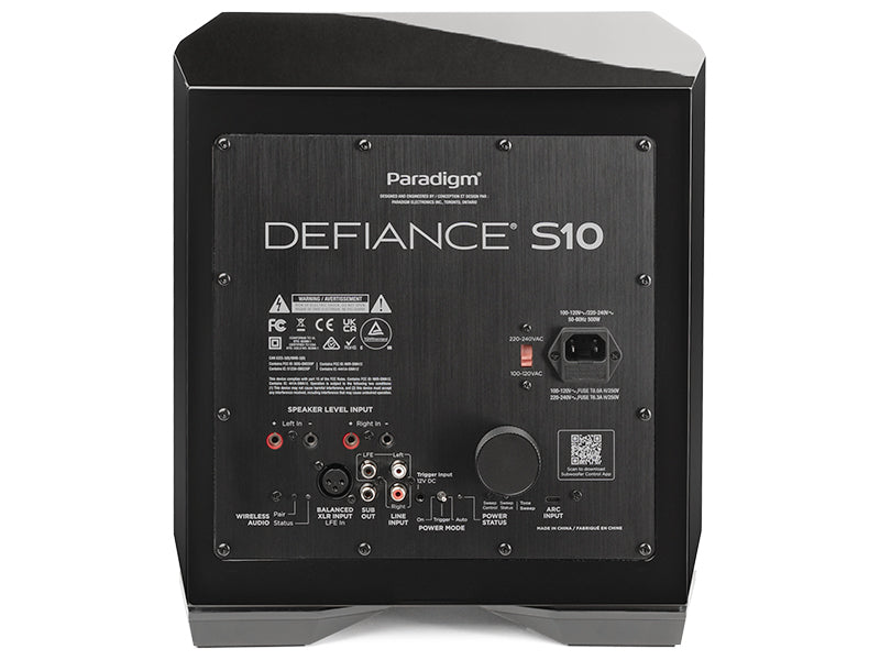 Paradigm Defiance S10, vista posteriore
