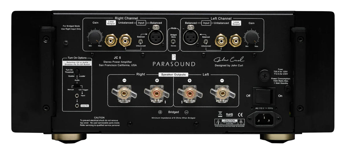 Parasound JC5, vista posteriore