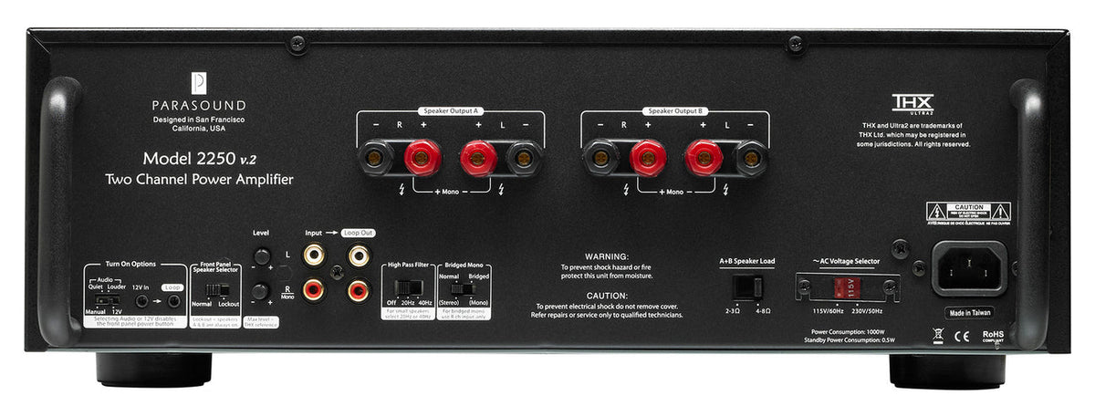 Parasound NEW CLASSIC 2250 V2, vista posteriore