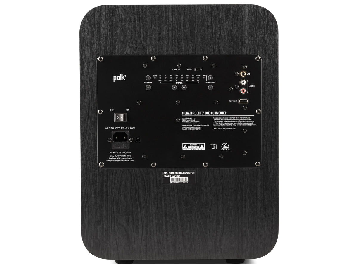 Polk Audio Signature Elite ES10 Subwoofer, vista posteriore