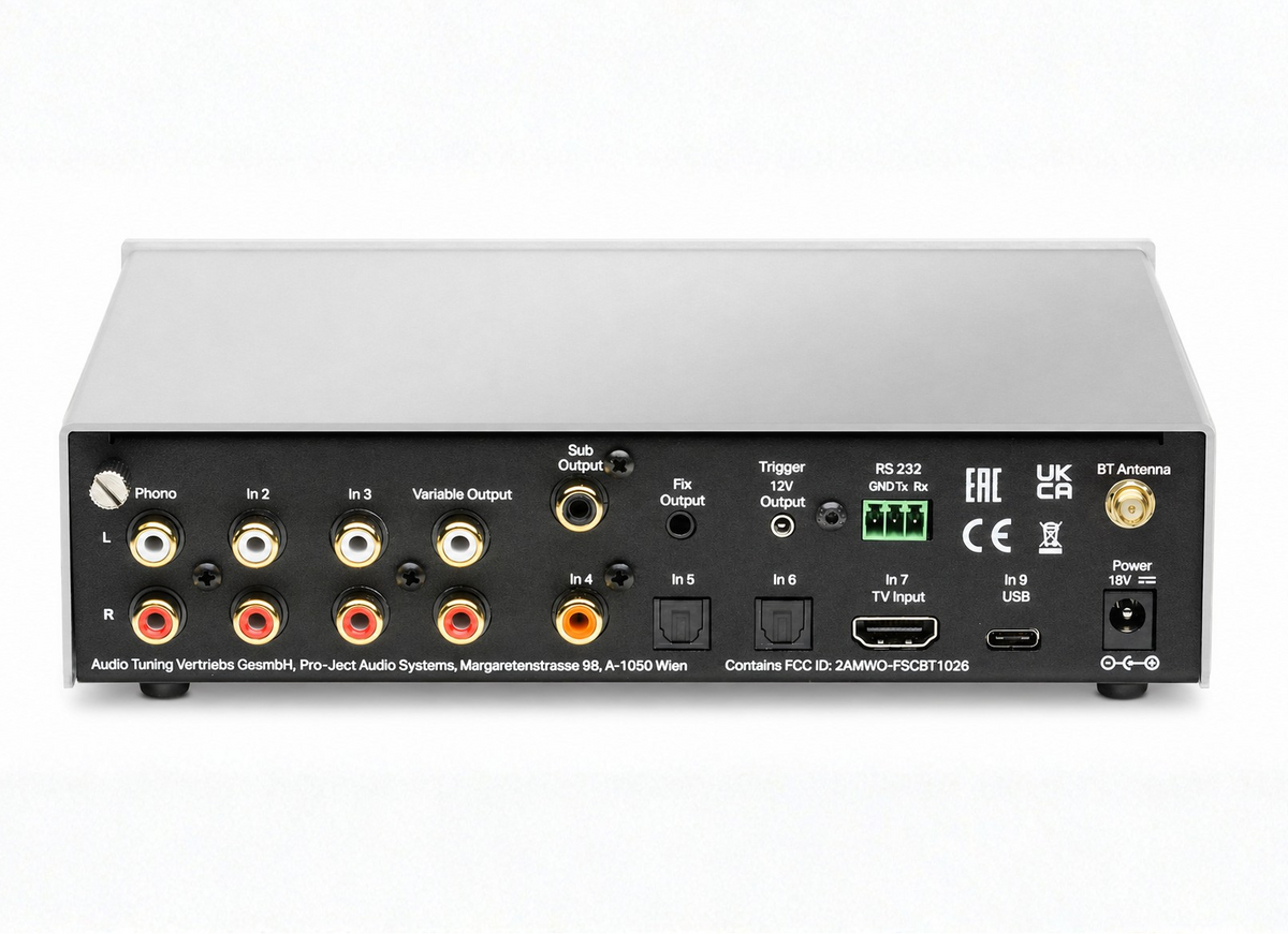 Pro-Ject Pre Box S3, Vista posteriore Finitura Silver