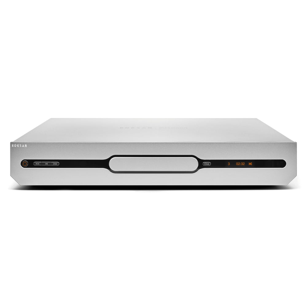 Roksan Attessa CD Transport, finitura argento, vista frontale