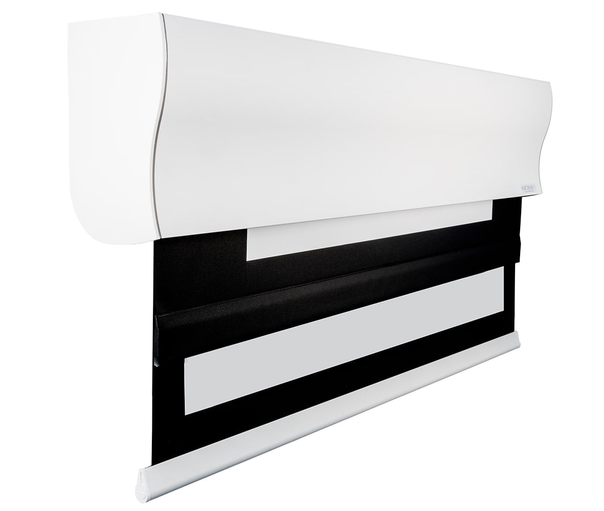 Screenline Wave Biformat — cassonetto bianco con le due tele