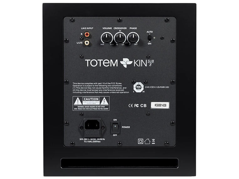 Totem Kin Sub 8, vista posteriore