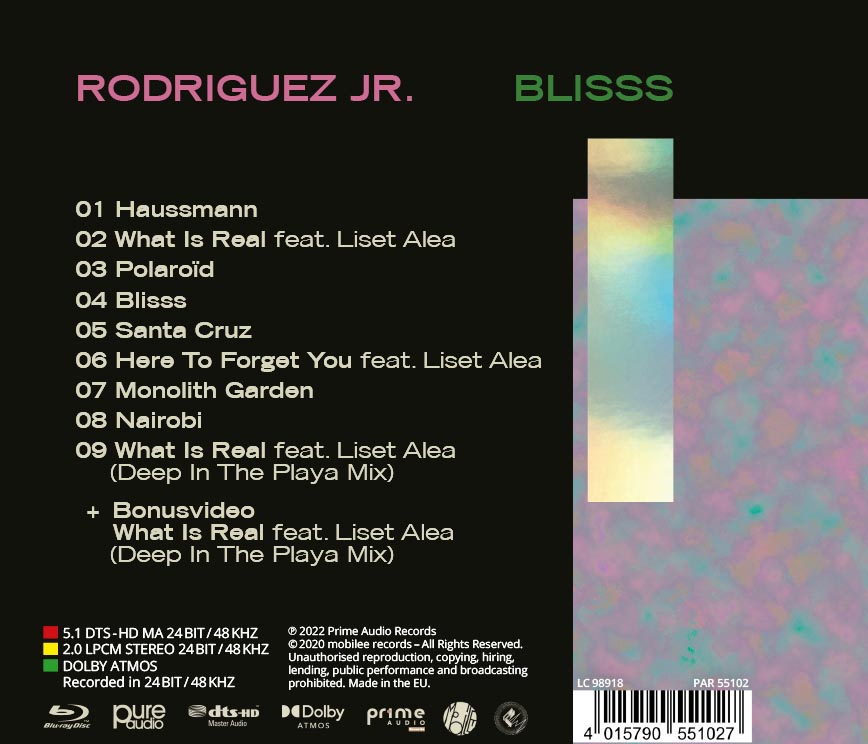 Rodriguez Jr. – Blisss | CD + Blu-ray Dolby Atmos, vista posteriore