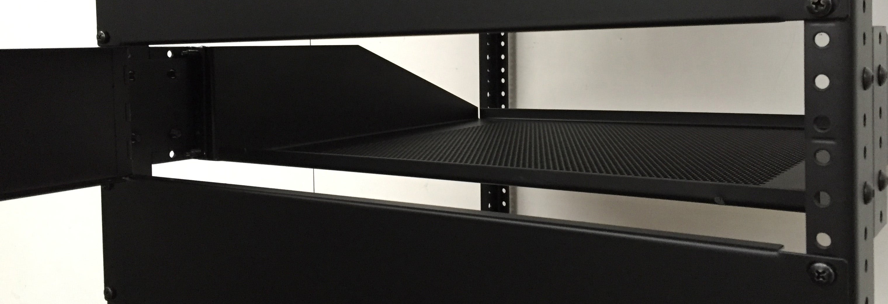 Domolift 2U shelf with setbacks and door