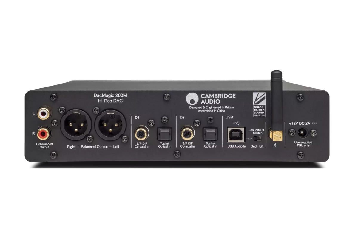 Cambridge Audio DacMagic 200M — retro con uscite XLR e RCA, ingressi digitali e antenna Bluetooth